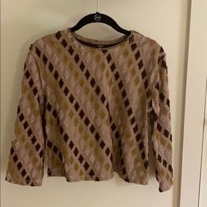 Purple and Yellow 3/4 Sleeve Free People Shirt